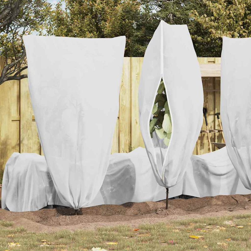 Vidaxl Frost Protection Plant Fleece Covers 5 Pcs White 1.55 X 1.55 M, 155cm W x 100cm D, White
