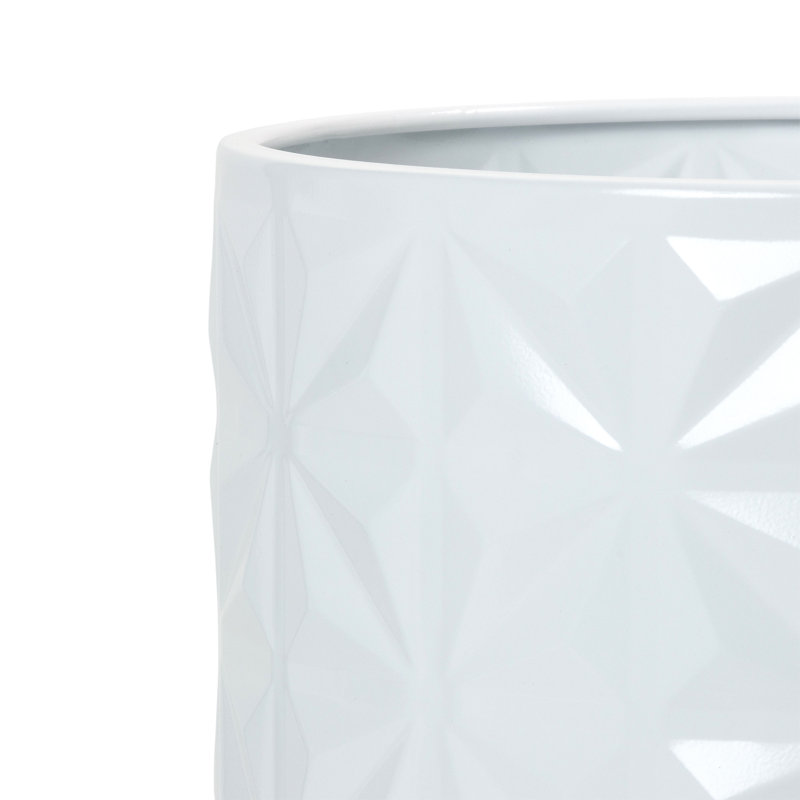 Pot à fleurs d'intérieur en métal Ikal Glam avec base en métal à 4 pieds, H 14,75 po x l 11,75 po x P 11,75 po