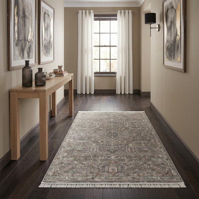 Multicolor centred medallion machine-woven polyester oversized area rug design