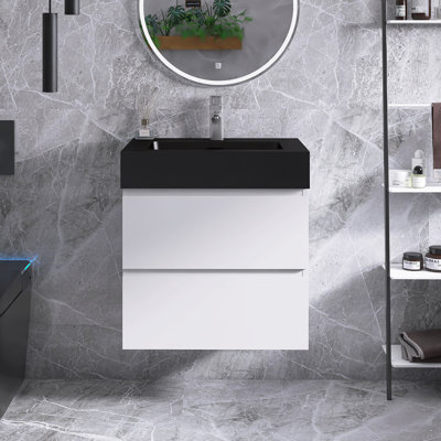 24" Single Sink Wall Mounted Bathroom Vanity with Top