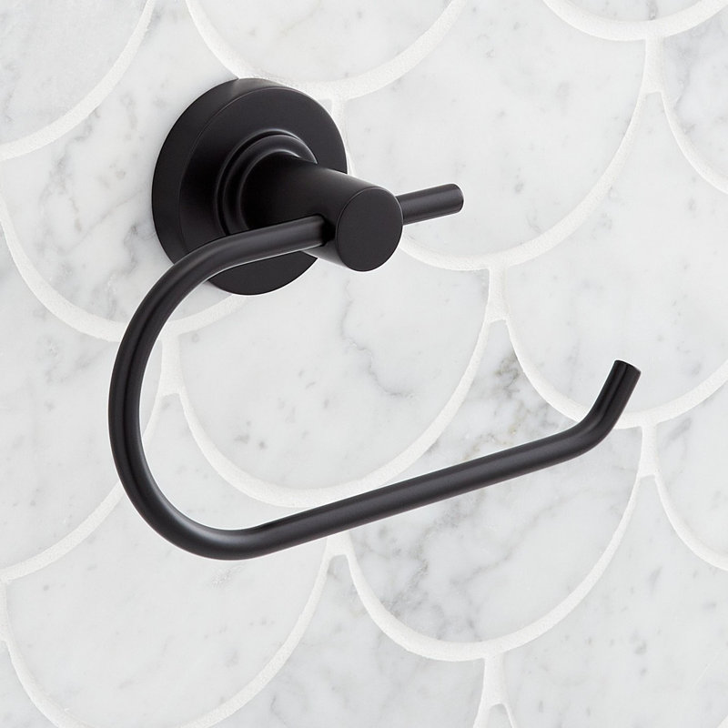Lexia Wall Mounted Euro Toilet Paper Holder, Matte Black