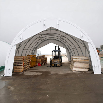 20 ft W x 30 ft D Single Truss Arch Storage Shelter, Heavy Duty 11oz PE Cover, Galvanized Steel Frame