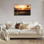Paysage champêtre au coucher du soleil, art mural en bois à l'arrière 30 x 20