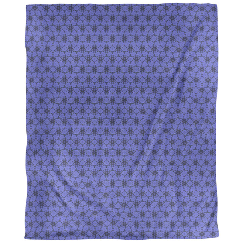 Tissu à cercles ornés, Bleu / noir, L 56 po x l 36 po, Coton peigné de base