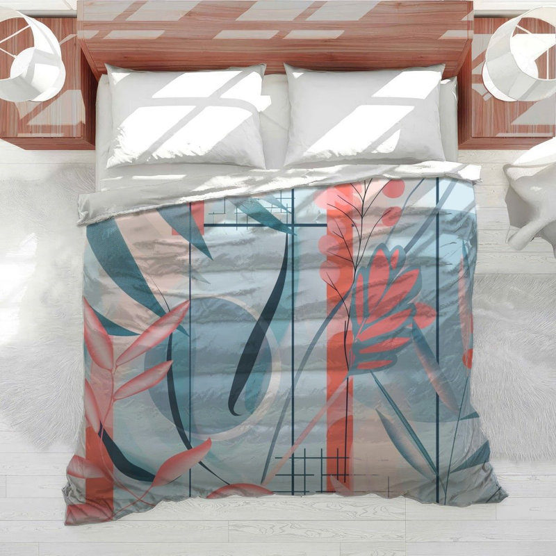 Botanical Cool Pattern Bedding, Twin Comforter