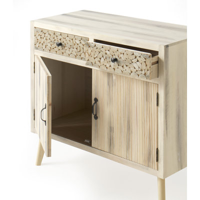 Lycette 85 Cm Wide 2 Drawer Poplar Solid Wood Sideboard