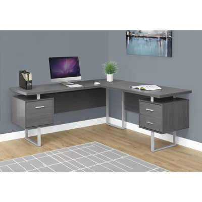Computer Desk, Home Office, Corner, Storage Drawers, 70"L, L Shape, Work, Laptop, Metal