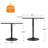 Bistro Pub Table Square Adjustable Height Cocktail Bar Table with Metal Base and Wooden Table Top-359556651-355443104