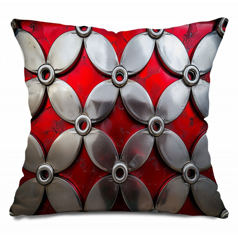 Coussin décoratif métallique, sergé de coton Art - 12170, H 14 po x l 14 po