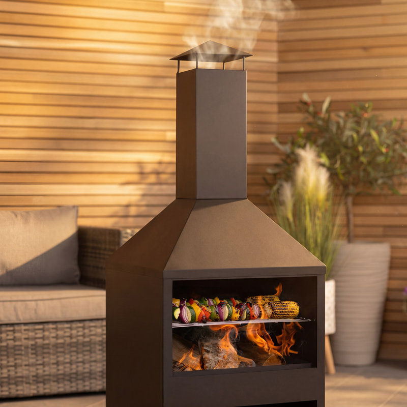 Ambresha Square Steel Smokeless Chimnea