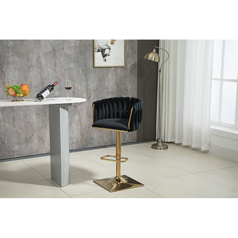 Tabouret de bar à hauteur réglable, Noir