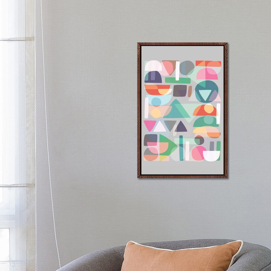 Pastell Geometrie II von Mareike Böhmer - Galerie-verpackte Leinwand Giclée auf Leinwand