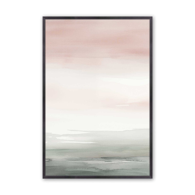 Peach Tranquility II Print, Weathered Zinc Framed, 15.25" H x 12.25" W