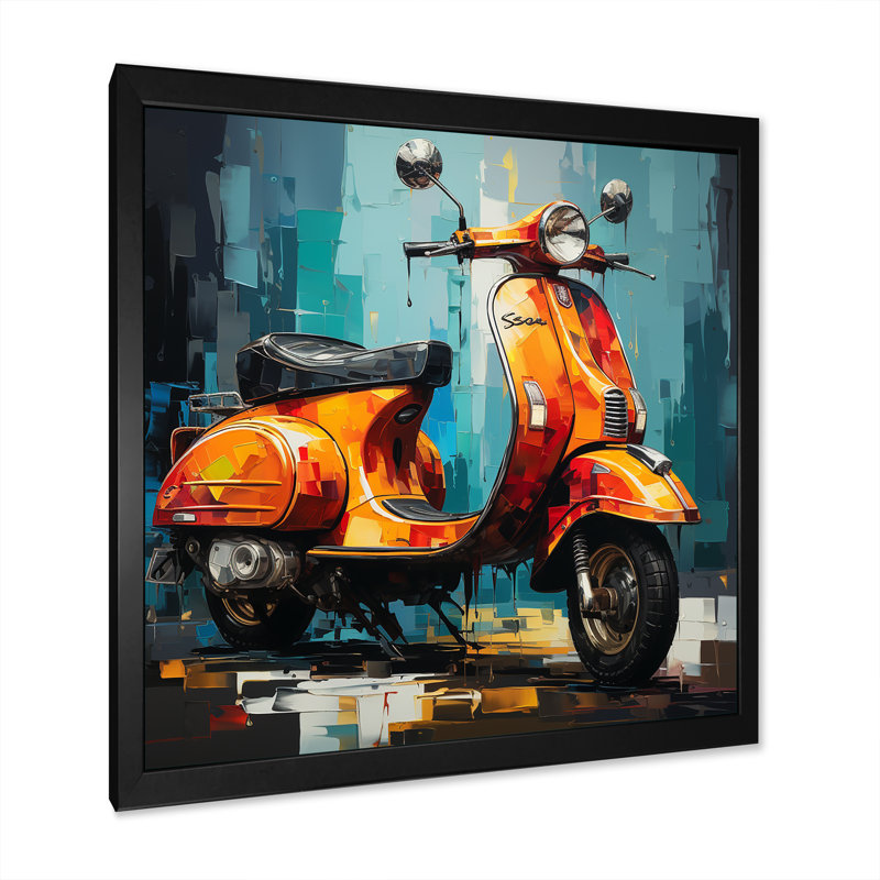 Pop Art Scooter Commute, Cadre simple noir, H 30 po x l 30 po x P 1 po