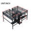Lit mezzanine simple au-dessus d'un lit simple en métal avec bureau double, armoire et tablettes avec prise électrique pour économiser de l'espace et réduire le bruit-1692493598