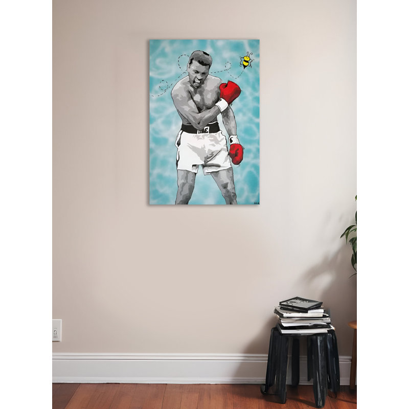'Muhammad Ali - Sting like a Bee' Graphic Art on Wrapped Canvas, 36" H x 24" W x 1.5" D