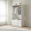 Garde-robe 32 po en bois blanc avec deux tiroirs