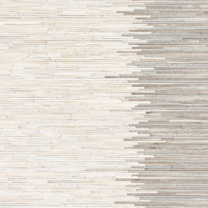 Leather Geometric Area Rug, Rectangle 5' x 8'