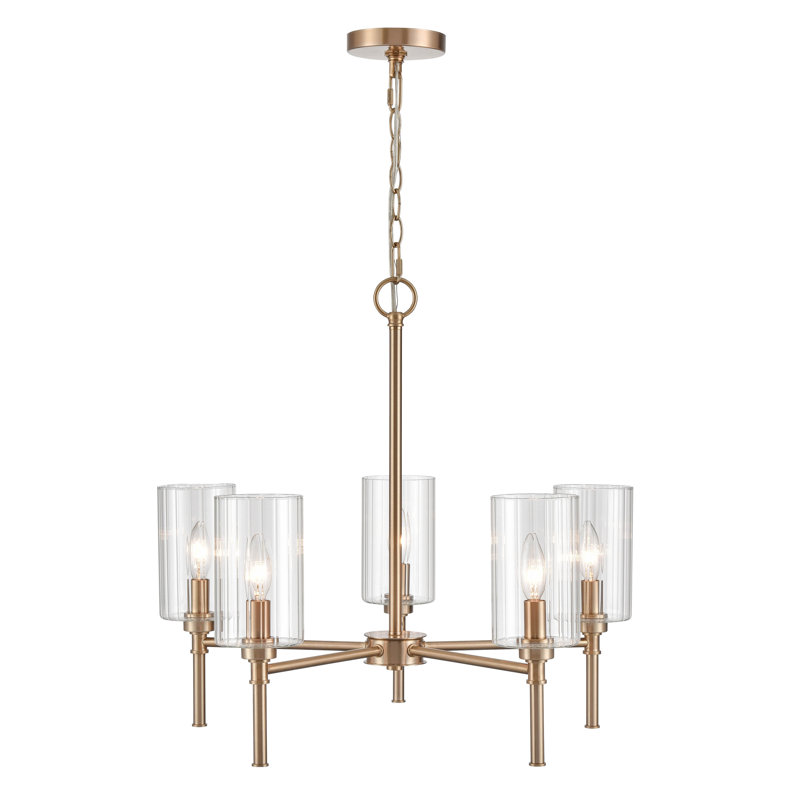 Lustre classique / traditionnel à 5 lumières , Or moderne