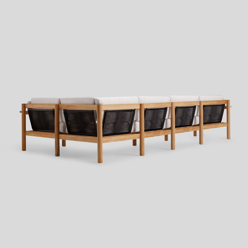 Haven Outdoor - Seat Patio Sectional, Sunbrella Canvas, 6