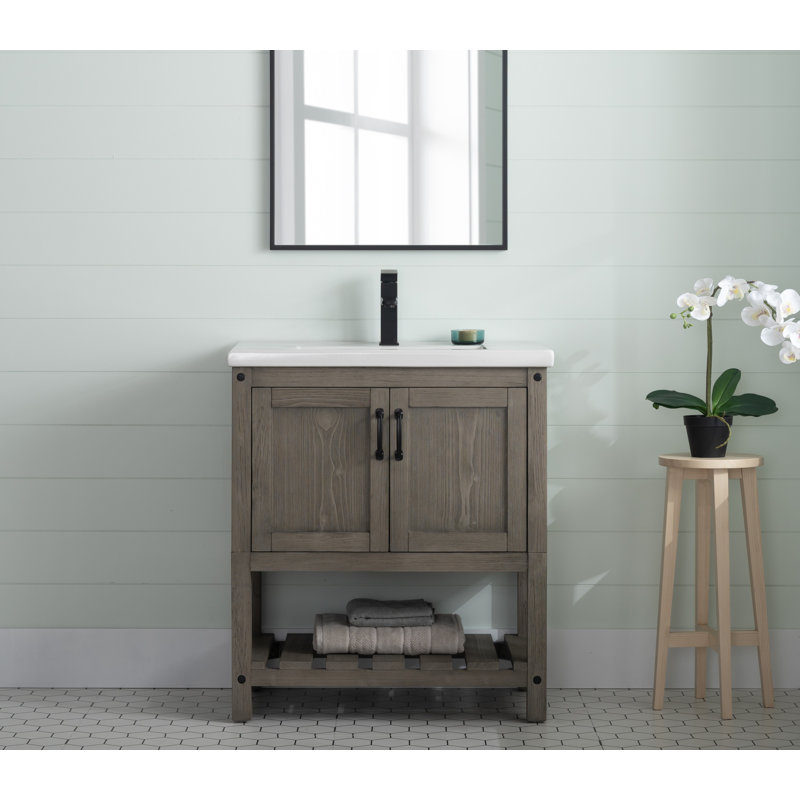 Ensemble de meuble-lavabo simple 30 po Radstock, Gris antique