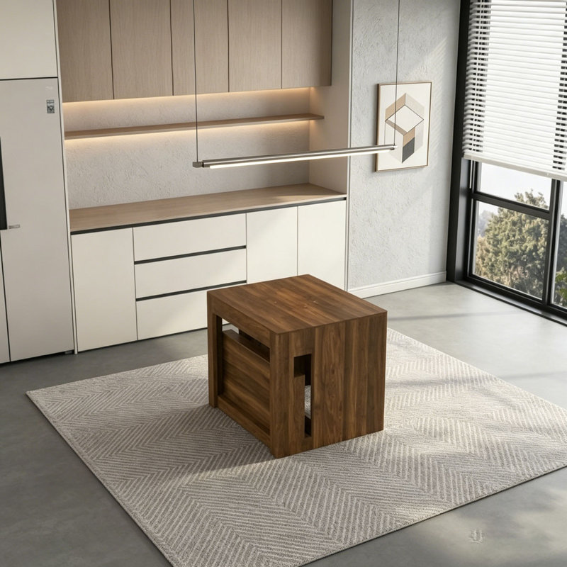 Table de salle à manger extensible pliable, console extensible en bois multifonctionnelle