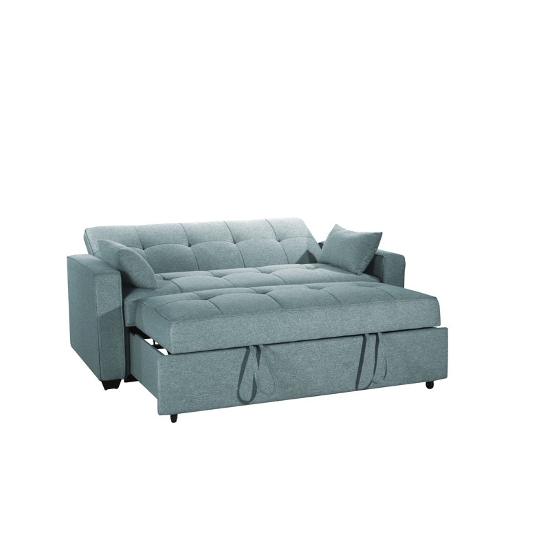 Sealy Muskoka Queen Pop-Up Convertible with USB Port in with Solid Wood Legs in Espresso, Green