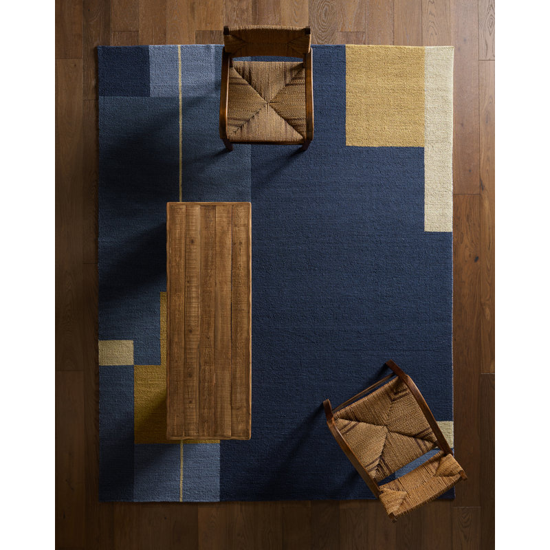Jaipur Living Amato WVC02 Handwoven Color Block Blue/Yellow Area Rug (6'X9'), Rectangle 8' x 10'