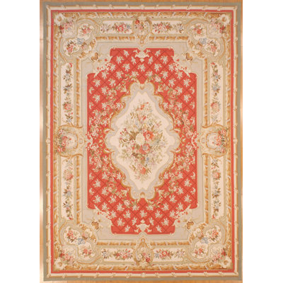 Modren One Of A Kind Aubusson Rug 8.10 X 12.4