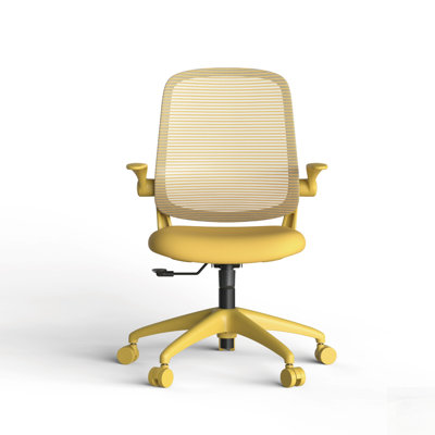 Ergonomic Mesh Back Office Chair with Integrated Molded Foam, Flipping Armrests, and Fireproof Cushion for Comfortable Home or Office Use