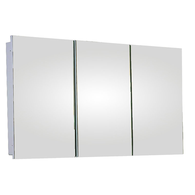 Deandre Tri-View Medicine Cabinet, 60" x 36", Flat Polished Edge