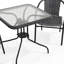 Table carrée en verre et métal de 28 po avec bordure en rotin et 2 chaises empilables en rotin Amlie-1535010309