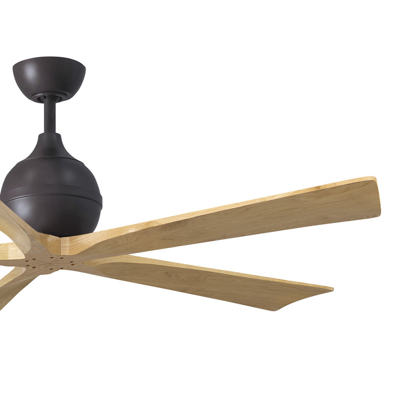 Ventilateur de plafond standard à 5 pales avec télécommande, Bronze texturé, Ton érable clair, 60"