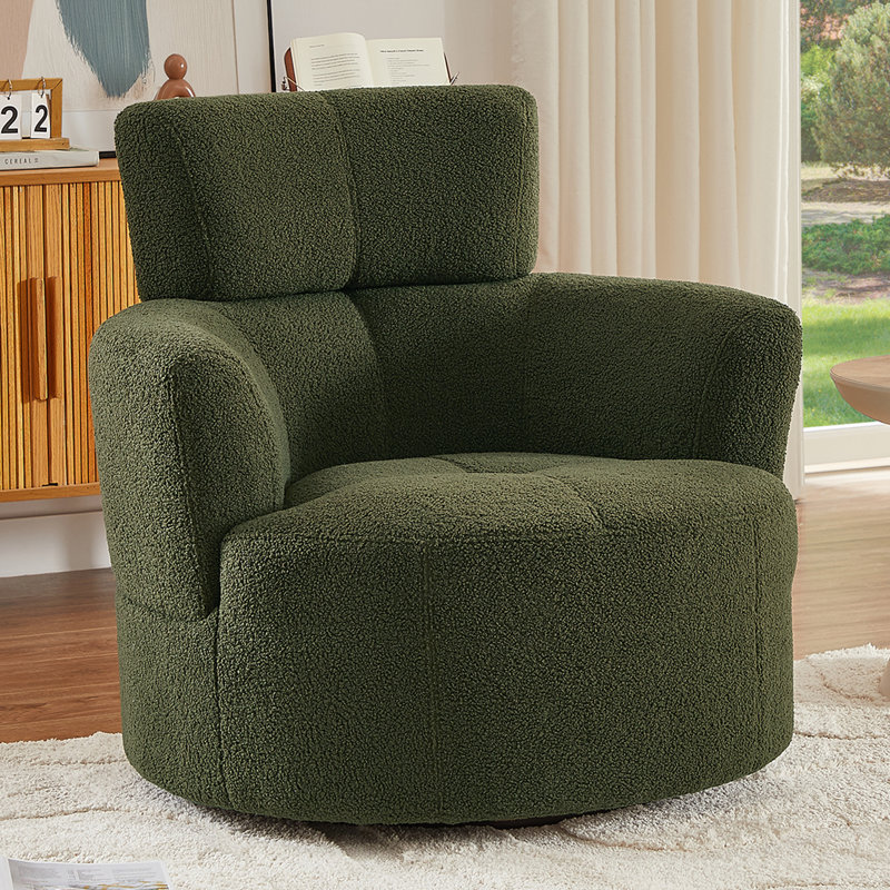 Chaise moderne en polyester doux pivotant ° pour le salon, la chambre à coucher et le bureau