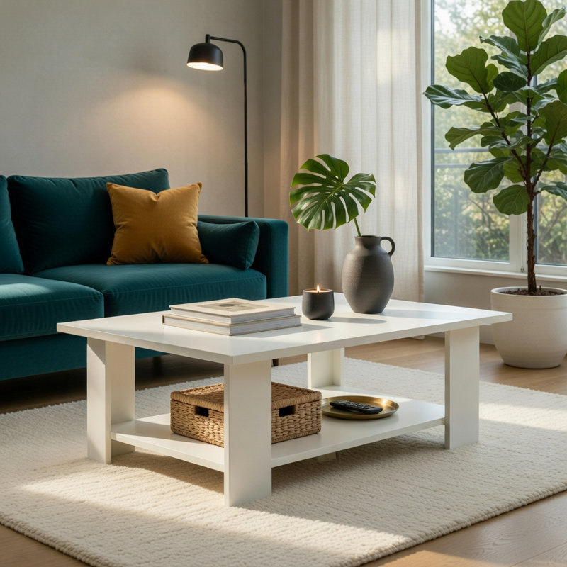 Table basse Hommoo Modern, White