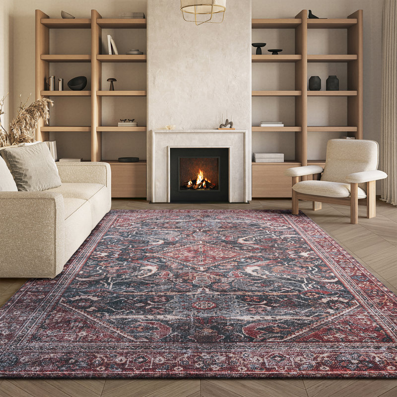 Adream Oriental Dark Green/Rust Area Rug, Rectangle 8' x 10'