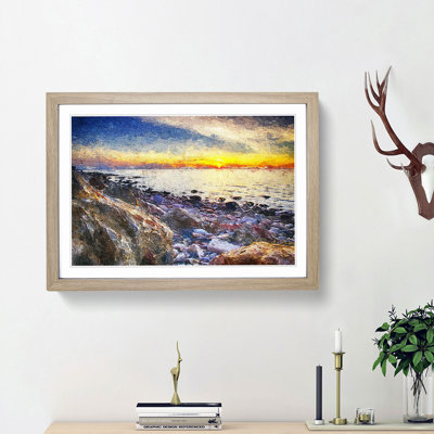 Ocean View in Murcia Spain in Abstract - Picture Frame Painting Print