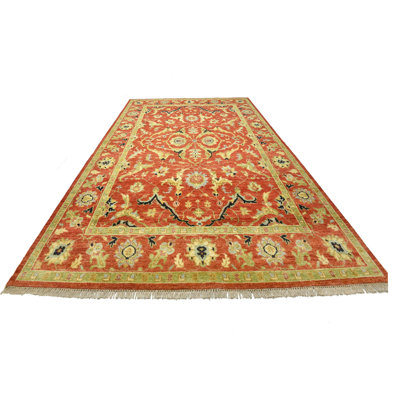 Rust Heriz Hand-Knotted Wool Area Rug