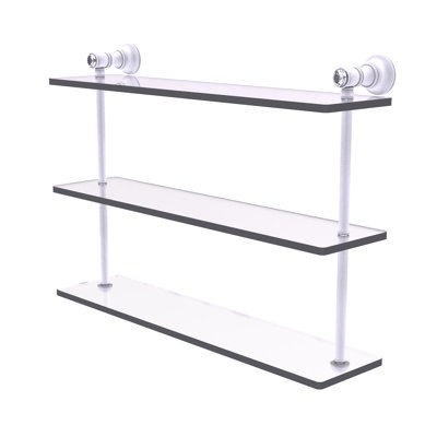 Freyja 3 Piece Glass Tiered Shelf with Towel Bar