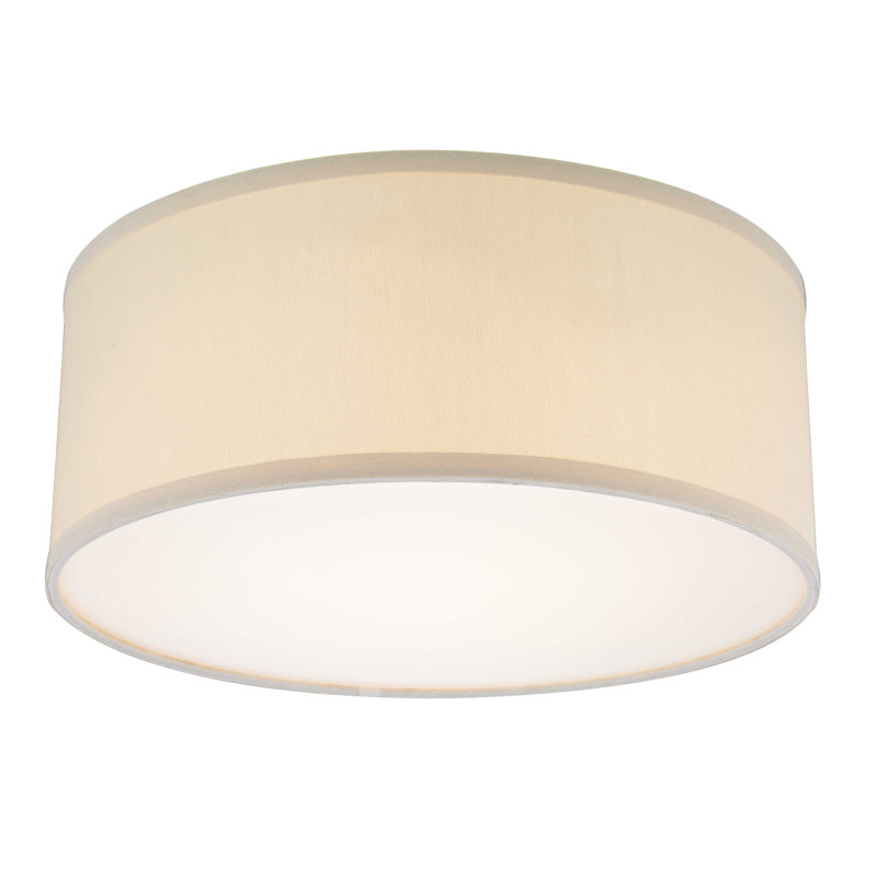 Abat-jour tambour en lin H 6,38 po, Beige