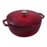 Staub Cast Iron Round Cocotte, Dutch Oven, 5.5-Quart, Serves 5-6, Made In France, Peony Pink