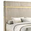 Queen Size Beige Upholstered Wingback Bed, Soft Channeled Fabric, Shiny Headboard Bands, Low , Retro Hairpin Feet For Bedroom Interior Evolution Fabric Upholstery, Bands On Headboard, - Inspired