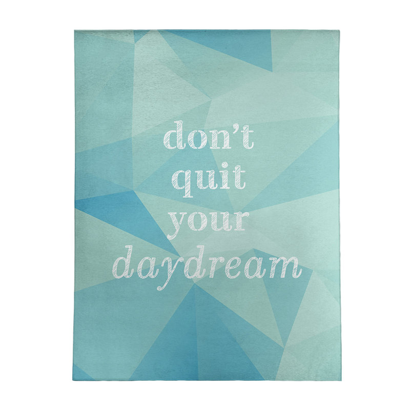 Faux gemme ne quitte pas votre daydream citation en poly-chenille, Rectangle 8 pi x 10 pi