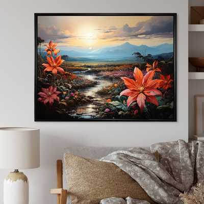 Charme de poinsettias en présence de volcan
