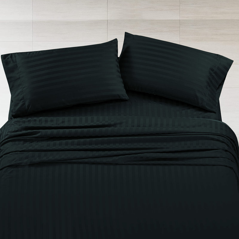 Klaye Flannel Fitted Sheet, Single (3'), Black