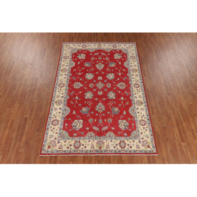 Tapis oriental rouge fait à la main Oushak 7 x 10
