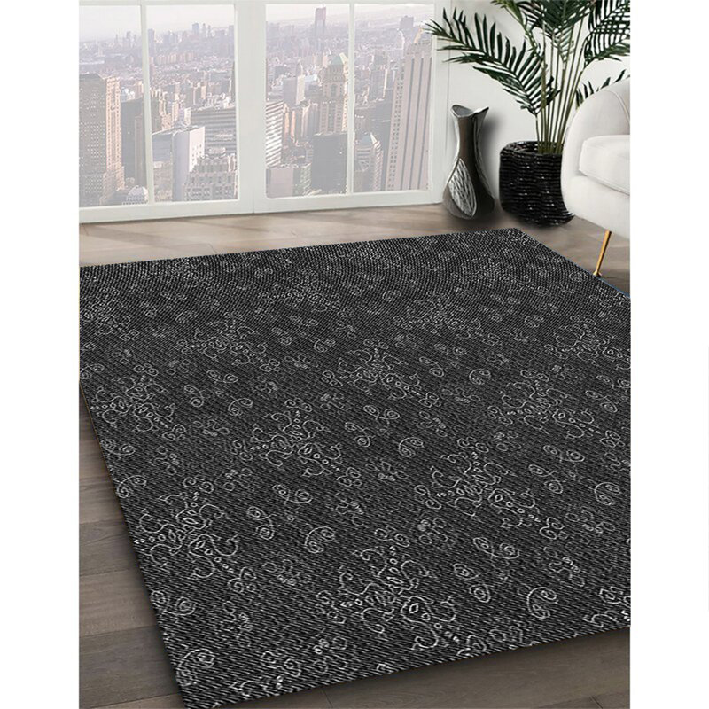 Tapis 100% à motif lavable à la machine 2989 13, Carré 8 pi