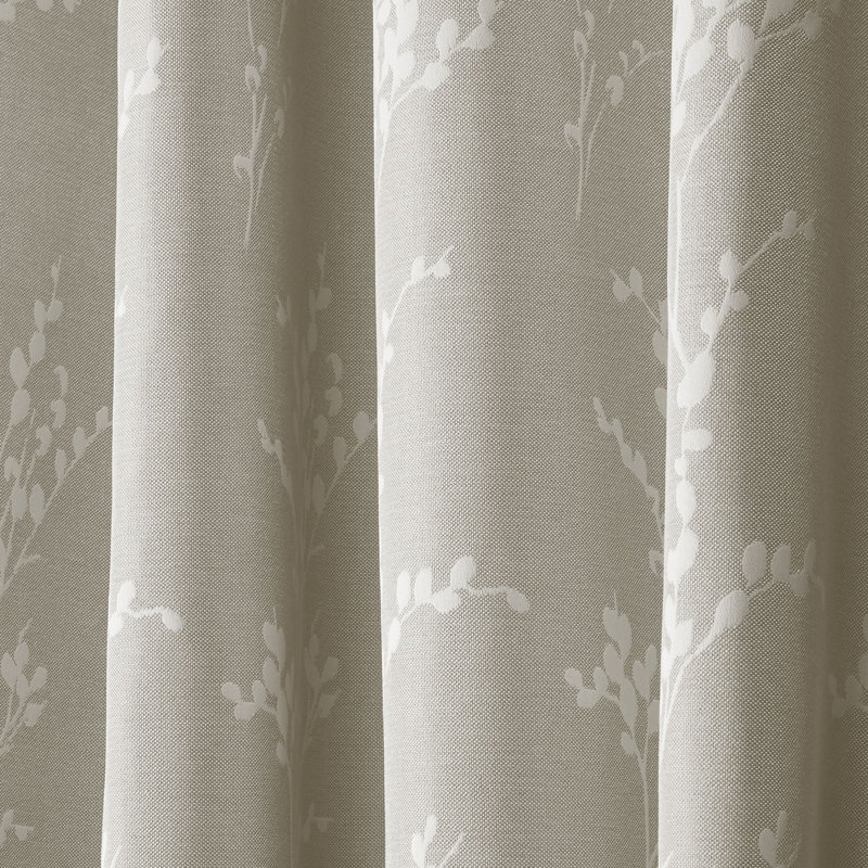 Nicole Miller Turion Floral Room Darkening Linen Curtain Panels