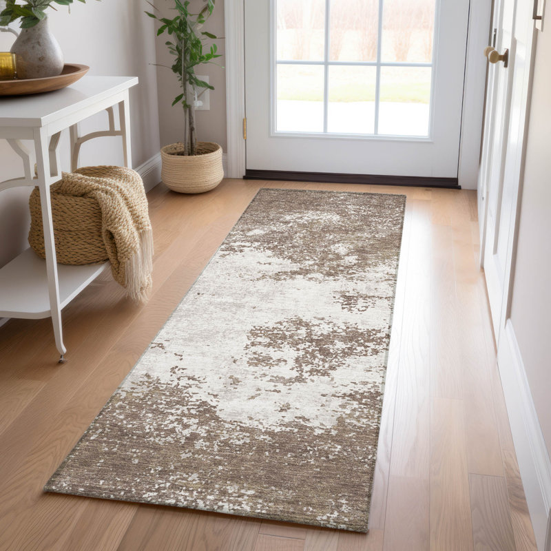 Tapis intérieur / extérieur brun Aera , 2 pi 3 po x 7 pi 6 po