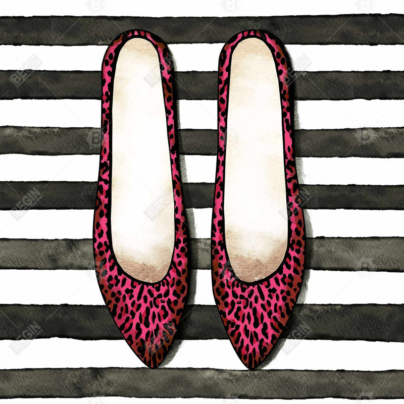 " Leopard Pink Shoes ", 24" H x 24" W